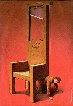 
你以为你把我踩在脚下，却不知道我可以随时砍下你的头颅

直慑心灵的 讽刺插画