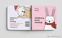 儿童漫画书童话书封面封底内页设计贴图展示样机PSD模版 Childrens Book Mockup - 设汇