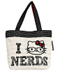 现货！美国代购正品！Hello Kitty NERD TOTE BAG 帆布单肩背包