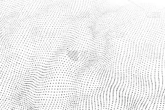 浪3d 。粒子的波涛未来主义的波尖。海报的设计。技术矢量背景。矢量说明.
