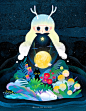 Cat fairy forest girl Nature Plant rabbit Tree 