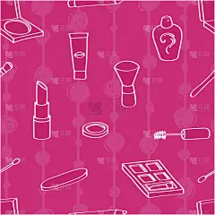卡通化妆品无缝背景