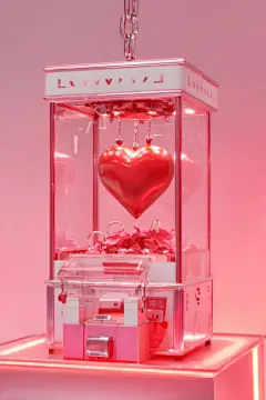 夹爱心娃娃七夕节日元素