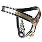 Black Emperor Heart Type Stainless Steel Female Chastity Lock Device