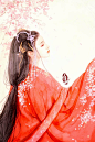 手绘古风人物系列---粉、红  红妆美人  粉装美人 嫁衣 古装美人 古风美人手绘头像   