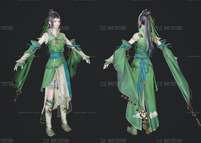 PBR 古装汉服 古代美女 女侠 清爽时装 古风小姐姐 古代妹子人物角色 师妹 御姐
