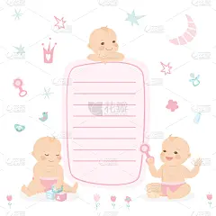 模板,儿童,婴儿,幸福,文字,新生儿,注视镜头,多样,布置