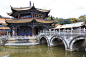 昆明,圆通寺,水,水平画幅,无人,传统,寺庙,古老的,户外,石材
