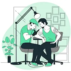 纹身师扁平插画矢量图设计素材