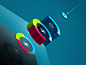 New Header concept color blue 3d ui web branding app vector icon design illustration