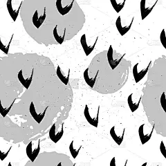 矢量手绘黑白无缝模式在垃圾摇滚风格。