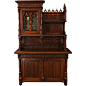 1870 Antique French Gothic Buffet Walnut