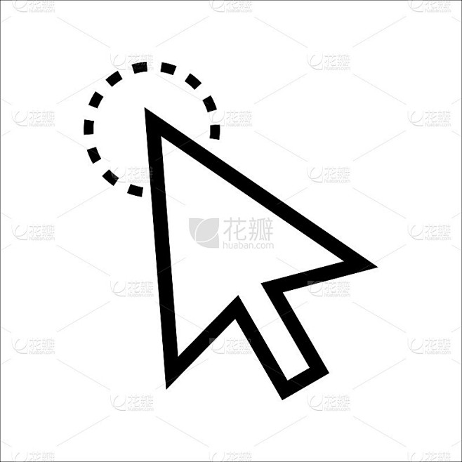 矢量图形。点击指针图标。鼠标点击，手动点击和加载等待图标。网站箭头或手游标工具，电脑界面按钮。孤立的