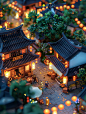 元宵节古风建筑小镇素材图