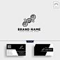 Molecular dna logo template and business card design