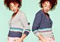 Caron x Pantone Bamboo Knit Chevron Trim Cardigan 