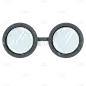 手绘风-视力检查插画素材贴纸-眼镜
