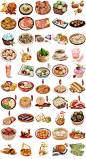 美食素材腊肉饺子粽子火锅月饼面食小吃插图插画元素模板设计素材-淘宝网