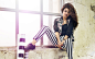 Selena Gomez, Adidas, Animal Print, Brunette, Model, Painted Nails, Pants, People, Singer, Spread Legs, Window, Window Sill, Women wallpaper preview