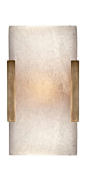 KELLY WEARSTLER | COVER WIDE CLIP BATH SCONCE. Alabaster stone set in Antique Burnished Brass, Polished Nickel or Aged Iron: 