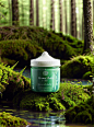 00358-2865000159-no humans, nature, tree, scenery, outdoors, forest, blurry, flower, water, day, AI vegetation, a jar of green stuff sitting on a