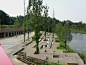 Wood deck stand, Seoseoul lake park in Seoul, Korea: 