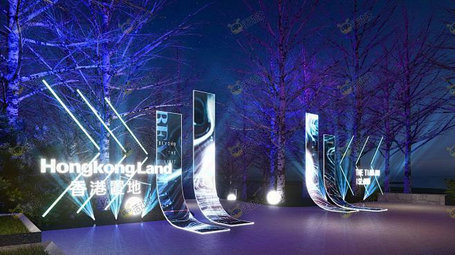 示范区开放欢迎区活动舞台舞美3d效果图