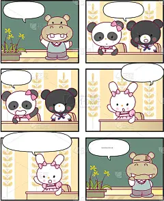 矢量卡通兔子公主漫画故事