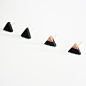 手工木质几何三角形耳钉男女纯银黑简约设计创意个性日韩单只礼物-淘宝网
