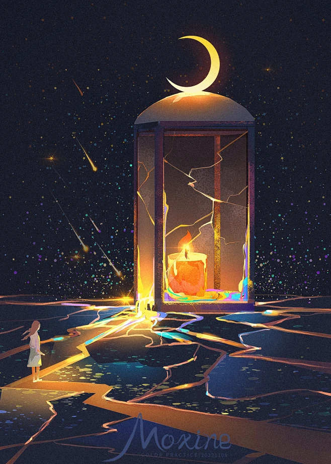 【色彩】破碎的光_莫醒__插画师作品_涂鸦王国gracg.com-花瓣网