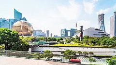 现代城市杭州的城市景观，时间弹性，超薄， 