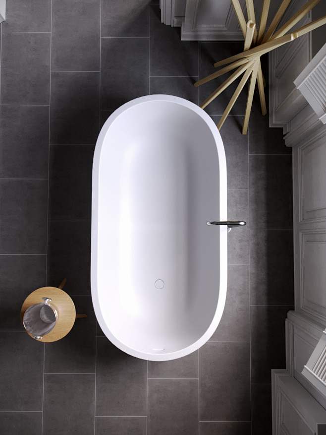 Monochrome bathroom ...