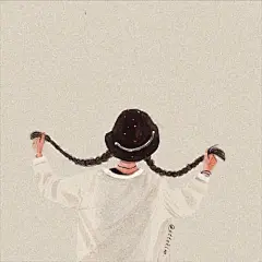 小女孩背影微信插画头像