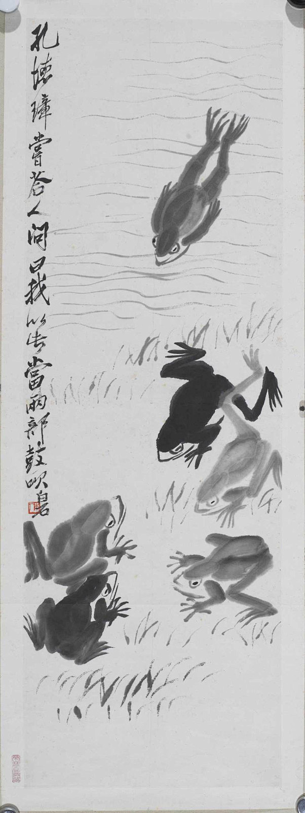 齐白石蛙趣图
