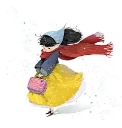 年轻充满朝气的小清新人物插画图片