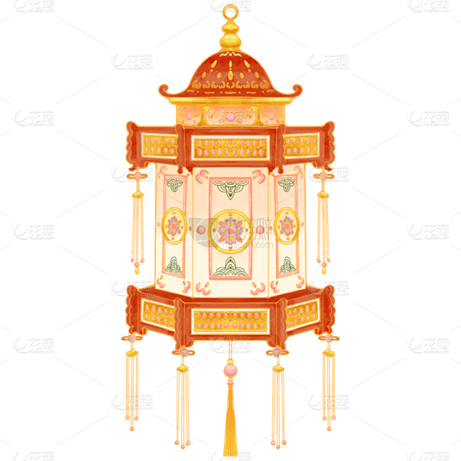 中国风-手绘中秋节花灯节日元素5