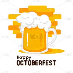 杯啤酒图标为父亲节，圣帕特里克节，十月节，生日贺卡