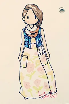 Fashion diary 手账简笔画 
#手绘##简笔画##时尚插画# 
工具:马克笔 樱花针管笔 
By: 岩启Mango 
曾用名：Yanqi