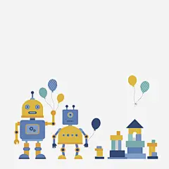 气球机器人高清素材 卡通手绘 彩带 气球机器人 水彩画 英语字母 装饰图案 免抠png 设计图片 免费下载