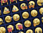 HUUUGE Gradient And Gold Emoji 3D Pack 120款创意潮流3D立体emoji表情包png免抠icon图标插画设计素材 - UIGUI