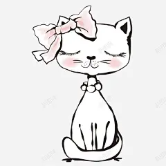 手绘卡通文艺范小猫 设计图片 免费下载 页面网页 平面电商 创意素材