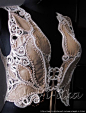 Leather and freeform crochet