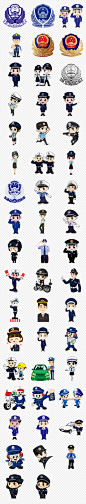 卡通警察公安交警人物警徽海报素材背景PNG