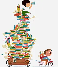 创意书籍插画矢量图免抠素材_新图网 https://ixintu.com 书 卡通 学习 插画 矢量图