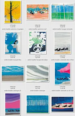 安德烈·布拉吉利Andre Brasilier 绘画高清法国简约浪漫主义素材-淘宝网