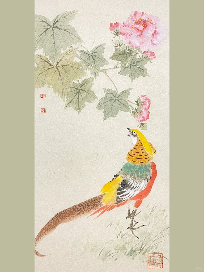 四条屏｜昨晚课上第三帧_1_国画段东梁（...