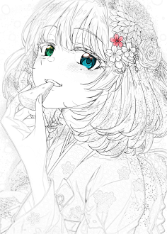 采集叮咚1220采集到线稿日系动漫原画插画线稿设计临摹图片素材 –