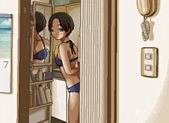 去海边吧。插画图片壁纸