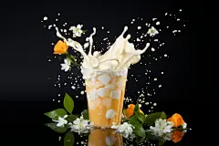 飘香的奶茶牛奶饮品摄影图片