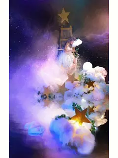 “坠入梵高的星月夜里。”治愈系壁纸